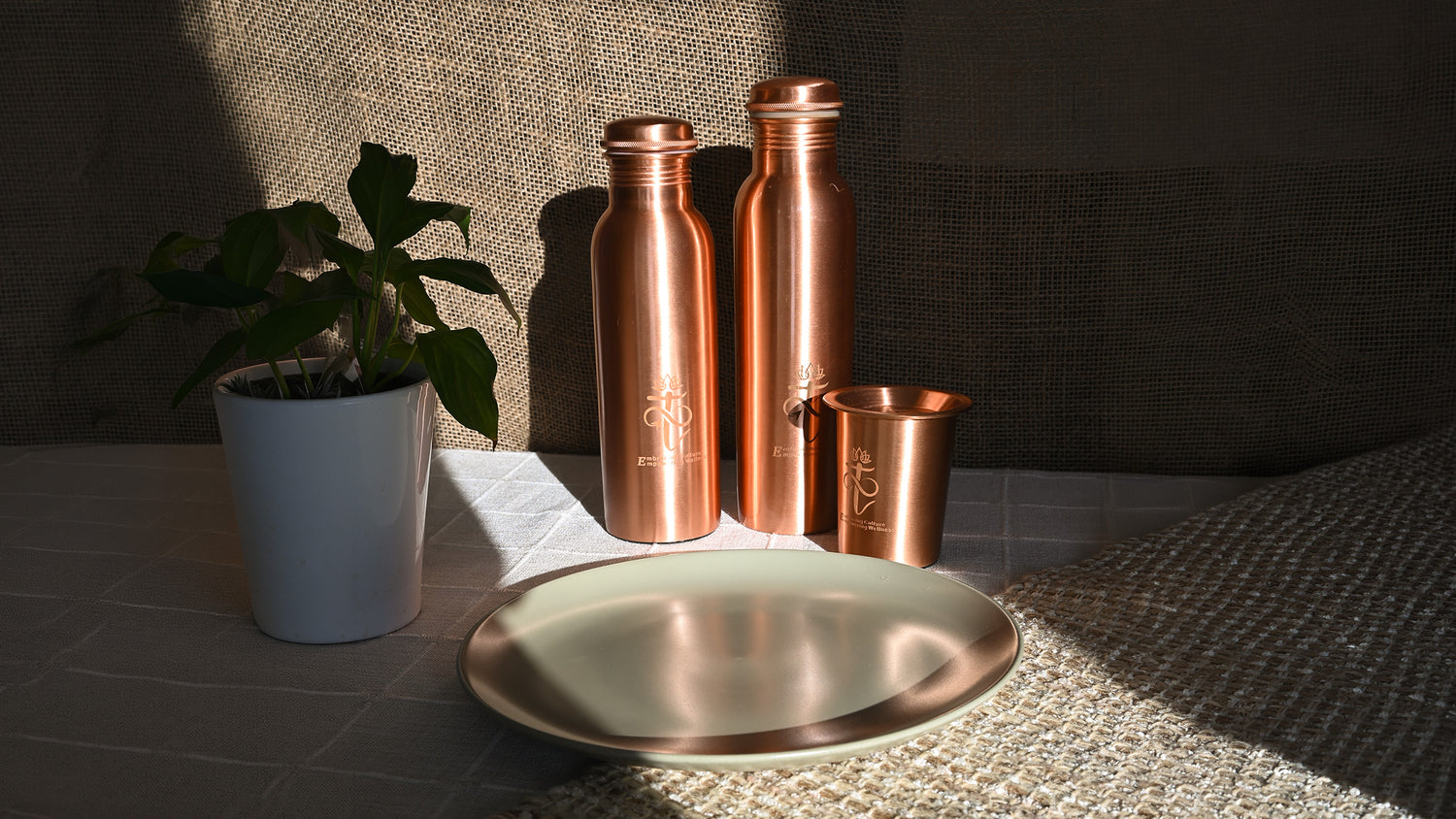 Jala pure copper water bottle for Tamra Jal morning ritual — Tatva Krti Canada